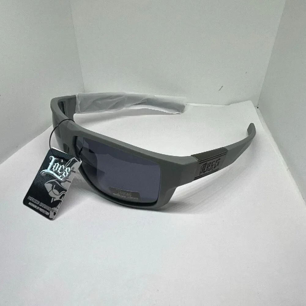Locs Gray Hardcore Shades Wraparound UV Protection Sunglasses NWT